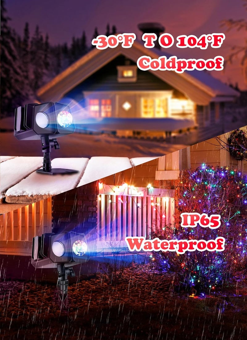 SmartDawn Christmas Projector Lights Outdoor 26 HD Effects (3D Ocean Wave + Patterns) Waterproof with Timer Holiday Projector Lights for Indoor Christmas Halloween Night Disco Party, RGB + Multicolor - Image 4